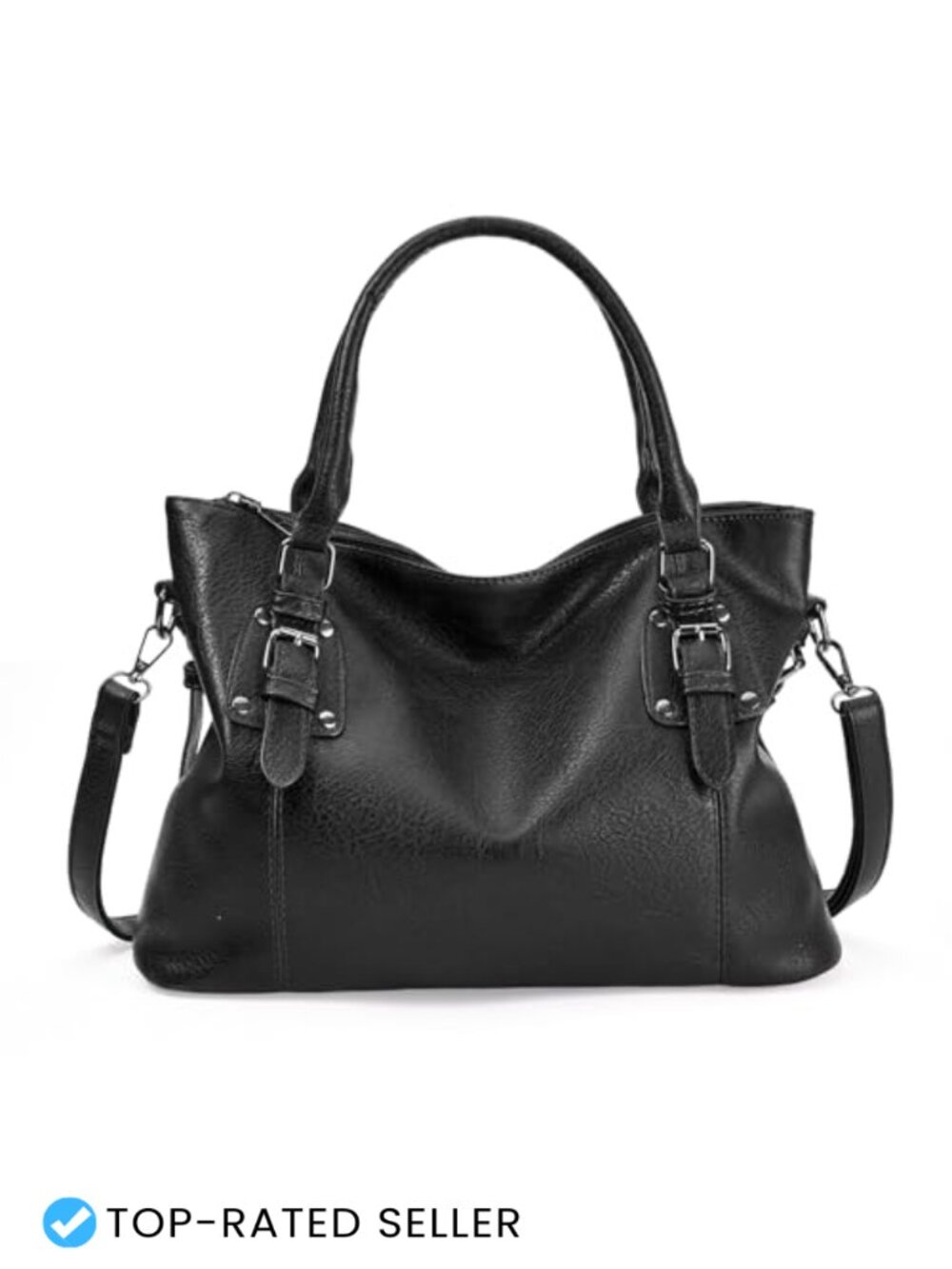 Vegan Leather Top Handle Tote Bag for Women Large Capacity Shoulder Handbag